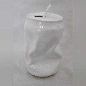 Ceramic Crushed Soda Pop Can Vase Statue Pop Art